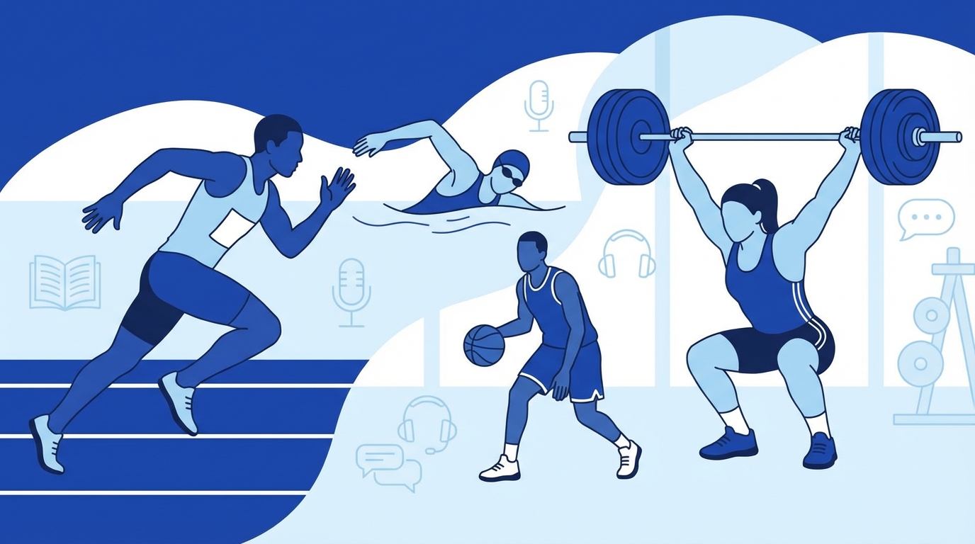Athletes in action illustration